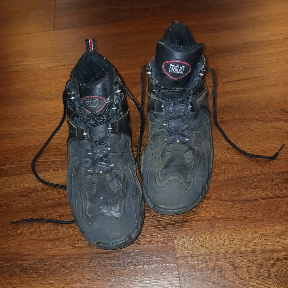 VINTAGE EVERLAST GYM SHOES SNEAKERS BLACK MENS SZ 13 USED